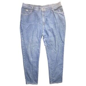 Riders by Lee Womens 22W Mom Jeans Tapered Leg High Rise Stretch Blue Denim